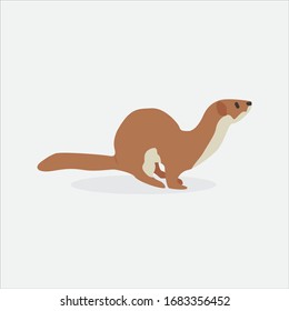 Cartoon otter. Cute Cartoon otter, Vector illustration on a white background. Drawing for children.