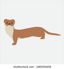 Cartoon otter. Cute Cartoon otter, Vector illustration on a white background. Drawing for children.