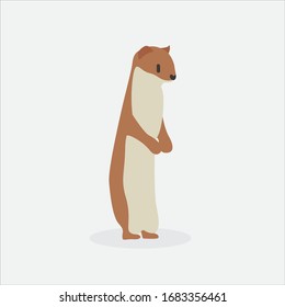 Cartoon otter. Cute Cartoon otter, Vector illustration on a white background. Drawing for children.