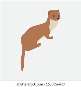 Cartoon otter. Cute Cartoon otter, Vector illustration on a white background. Drawing for children.