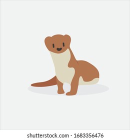 Cartoon otter. Cute Cartoon otter, Vector illustration on a white background. Drawing for children.