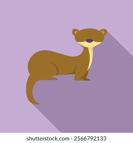 Cartoon otter is looking curious while sitting in a relaxed pose