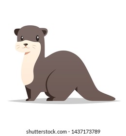 Cartoon otter vector isolated illustration