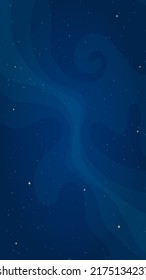 Cartoon outer space background vector illustration. Abstract shiny stars systems in outer space on vertical dark blue background for children space game or night sky graphic design concept.