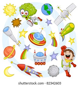 Cartoon outer space set