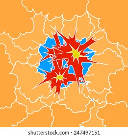 cartoon outline explosion