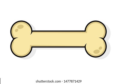 Cartoon Outlined Dog Bone. Vector Illustration. cute dog bone in comic style