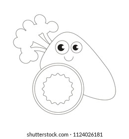 Cartoon cartoon. Outlined illustration with thin line black stroke