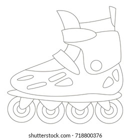Cartoon outlined illustration with thin line black stroke