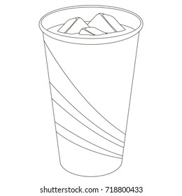 Cartoon outlined illustration with thin line black stroke