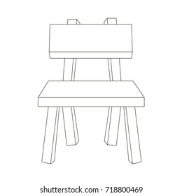 Cartoon outlined illustration with thin line black stroke