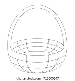 Cartoon outlined illustration with thin line black stroke