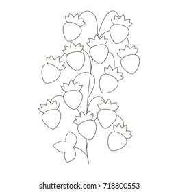 Cartoon outlined illustration with thin line black stroke