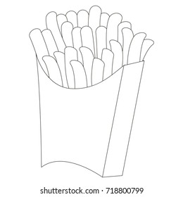 Cartoon outlined illustration with thin line black stroke