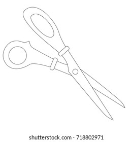 Cartoon outlined illustration with thin line black stroke