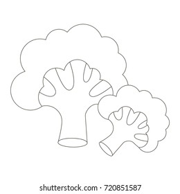 Cartoon outlined vegetable illustration with thin line black stroke