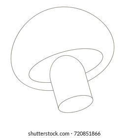 Cartoon outlined vegetable illustration with thin line black stroke