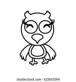cartoon owl animal outline