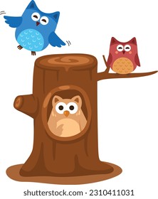 cartoon owl character on white background illustration