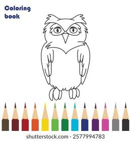 cartoon owl coloring book design illustration 