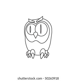 Cartoon owl element for your design. Colors are easily editable.