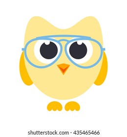 Cartoon owl with glasses