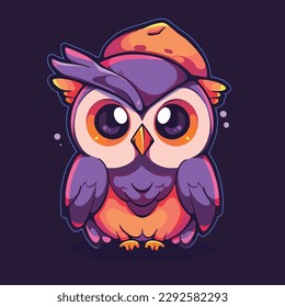 A cartoon owl with a hat on it
