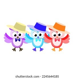 Cartoon owl isolated on white background cartoon owl, vector