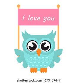 cartoon owl with poster