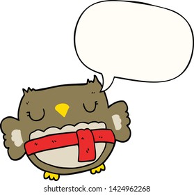 cartoon owl with speech bubble