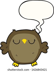 cartoon owl with speech bubble