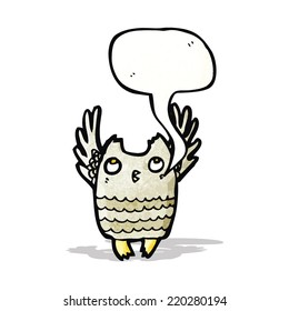 cartoon owl with speech bubble