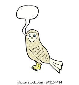 cartoon owl with speech bubble