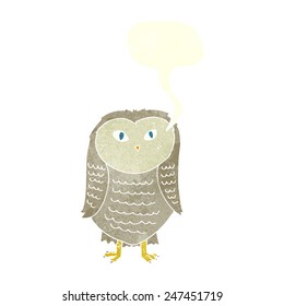 cartoon owl with speech bubble