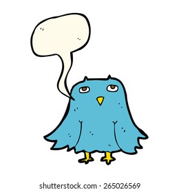 cartoon owl with speech bubble