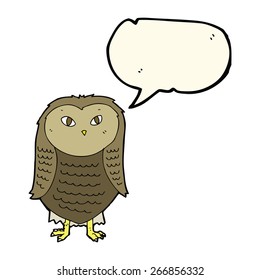 cartoon owl with speech bubble