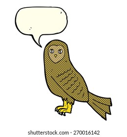 cartoon owl with speech bubble