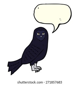 Cartoon-Eule mit Sprachblase