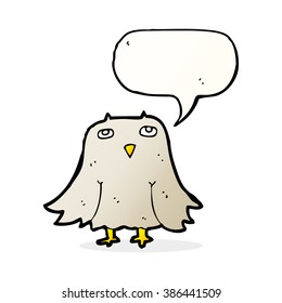 cartoon owl with speech bubble