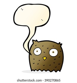 cartoon owl with speech bubble