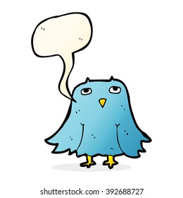 cartoon owl with speech bubble