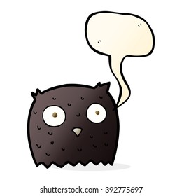 búho de dibujos animados con burbuja de discursos