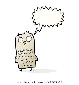 cartoon owl with speech bubble