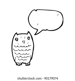 cartoon owl with speech bubble