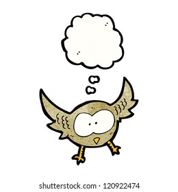 cartoon owl with thought bubble