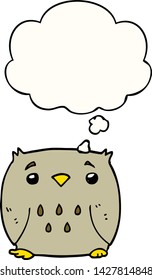 cartoon owl with thought bubble