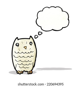 cartoon owl with thought bubble