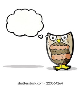 cartoon owl with thought bubble