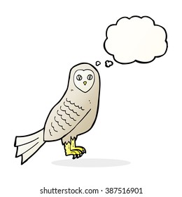 cartoon owl with thought bubble
