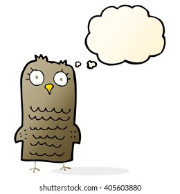 cartoon owl with thought bubble